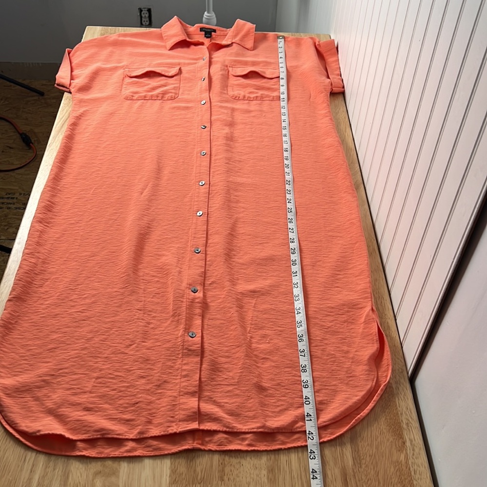 Ann Taylor Factory Orange Button-Down Dress - Picture 7 of 16